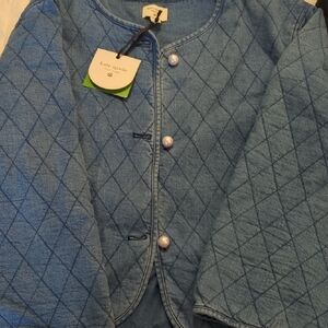 Kate Spade Blue Quilted Jean Jacket